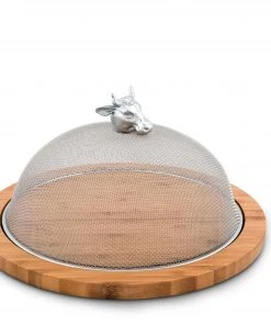 Arthur Court Cow Head 3 Piece Picnic Cheese Board / Spreader
