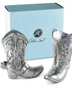 Arthur Court Cowboy Boot Salt And Pepper Set Western