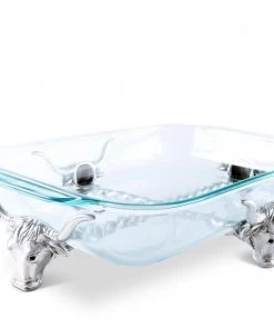 Arthur Court Long Horn Steer Pyrex Holder 3qt Western