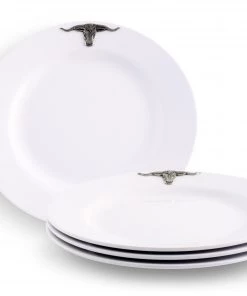 Arthur Court Longhorn Melamine Lunch Plates - Set Of 4