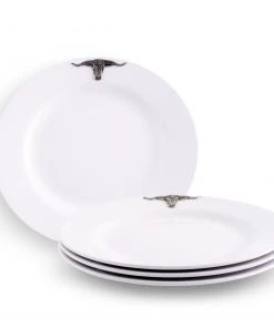 Arthur Court Longhorn Melamine Lunch Plates - Set Of 4