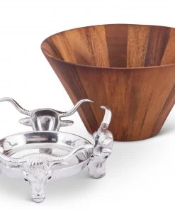 Arthur Court Western Longhorn Salad Bowl