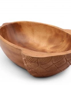 Arthur Court Acorn Shape Acacia Wood Salad Bowl Large Salad Bowls