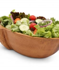 Arthur Court Acorn Shape Acacia Wood Salad Bowl Large Salad Bowls