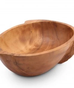 Arthur Court Acorn Shape Acacia Wood Salad Bowl Large Salad Bowls