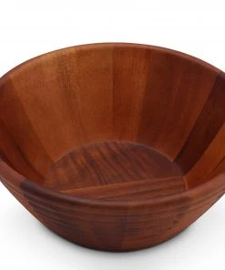 Arthur Court Bee Hive Style Wooden Acacia Salad Bowl Large