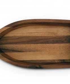 Arthur Court Boat Shape Acacia Wood Salad Bowl Large