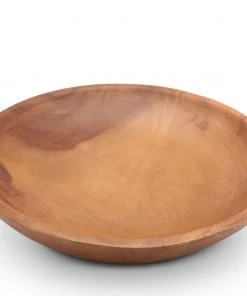 Arthur Court Calabash Round Acacia Wood Salad Bowl