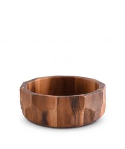 Arthur Court Salad Bowls Diamond Pattern Single Acacia Wood Salad Bowl