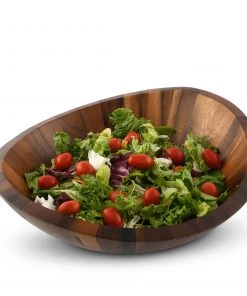 Arthur Court Salad Bowls Munich Pattern Large Acacia Wood Salad Bowl