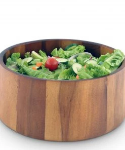 Arthur Court Tulip Shape Acacia Wood Salad Bowl Large Salad Bowls