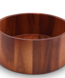 Arthur Court Tulip Shape Acacia Wood Salad Bowl Large Salad Bowls