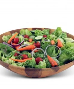 Arthur Court Wok Style Wooden Acacia Salad Bowl Extra Large