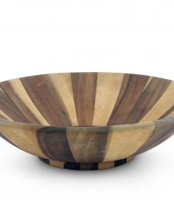 Arthur Court Wok Style Wooden Acacia Salad Bowl Extra Large