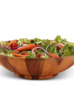 Arthur Court Wok Style Wooden Acacia Salad Bowl Extra Large