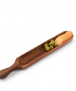 Arthur Court Wood Cracker Tray With Handle New